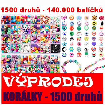 1600 druhů korálků MIX 2-25mm - 140.000 balení