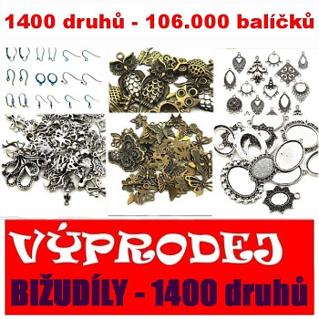 1400 druhů bižuterní komponenty - 106.000 balení